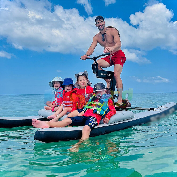 Outdoor fitness ocean adventure double people aqua bicycle sports inflatable floating water bike