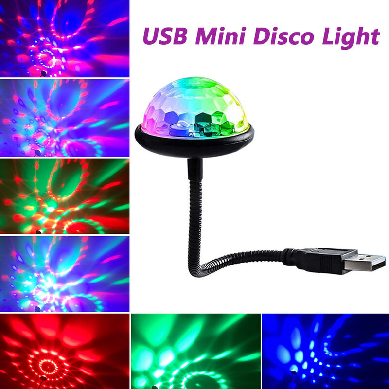Dj บรรยากาศโคมไฟเวทีแสง USB แสงเวทีผล Bola Disco ไฟของขวัญวันเกิดคริสต์มาส Lampu Hias