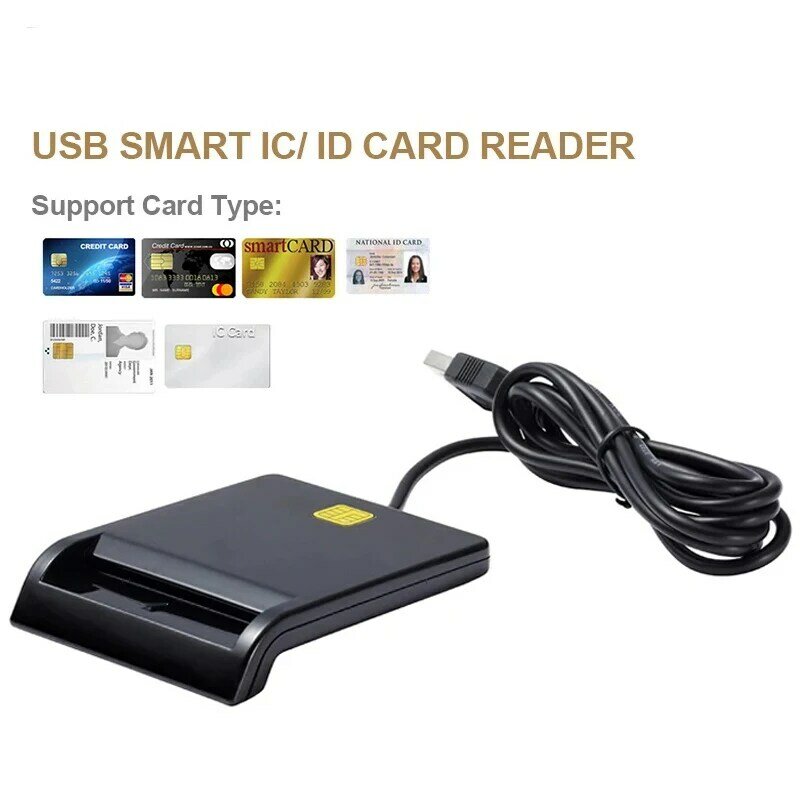 Pembaca kartu pintar USB IC/ID EMV, pembaca kartu Bank SD/TF/SIM untuk Windows 7 8 10 Linux OS USB-CCID ISO