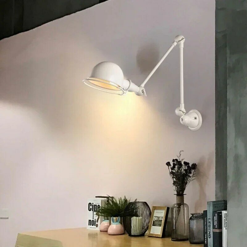 Lâmpada de parede ajustável Modern Rocker, Criativa Mecânica Bedhead Retrátil LED Wall Light, Estudo Quarto e Sala Wall Decor