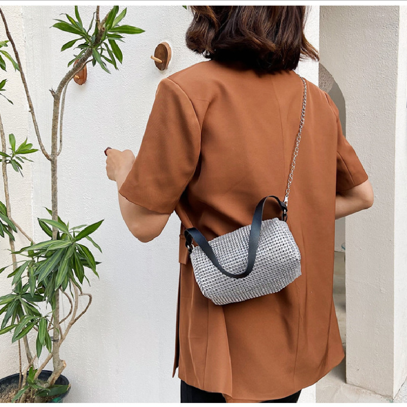 女性のためのファッショナブルな正方形のラインストーンのバッグ,新しいデザイン,ハンドヘルドショルダーバッグ