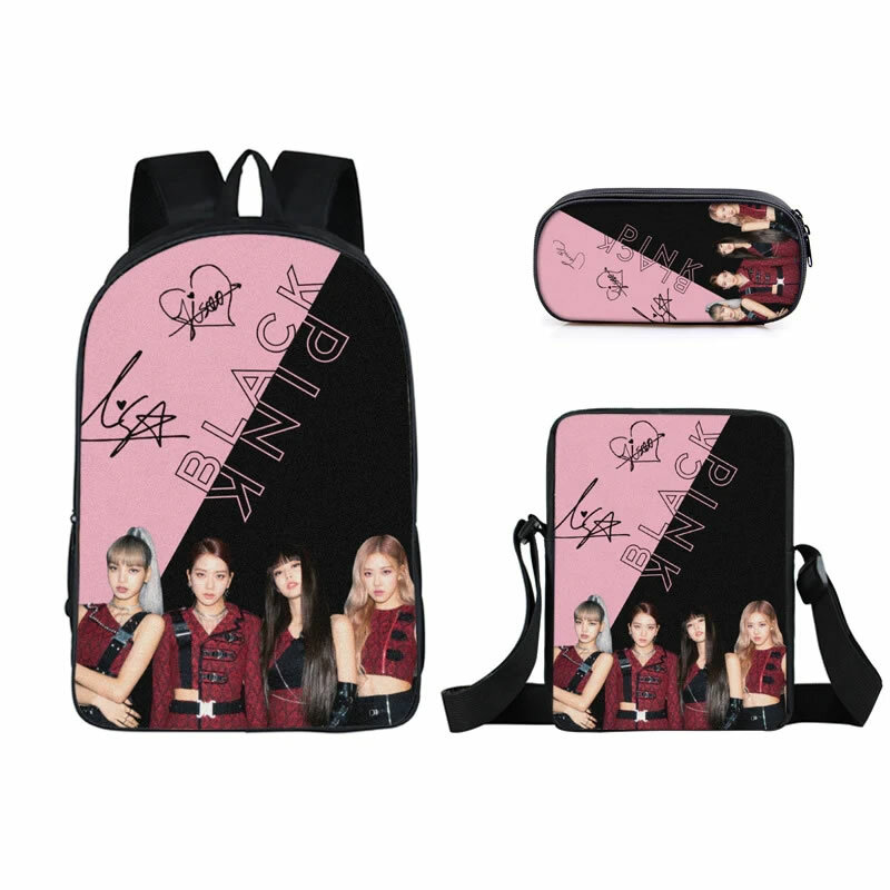 Черный рюкзак для детей, школьная сумка розового цвета