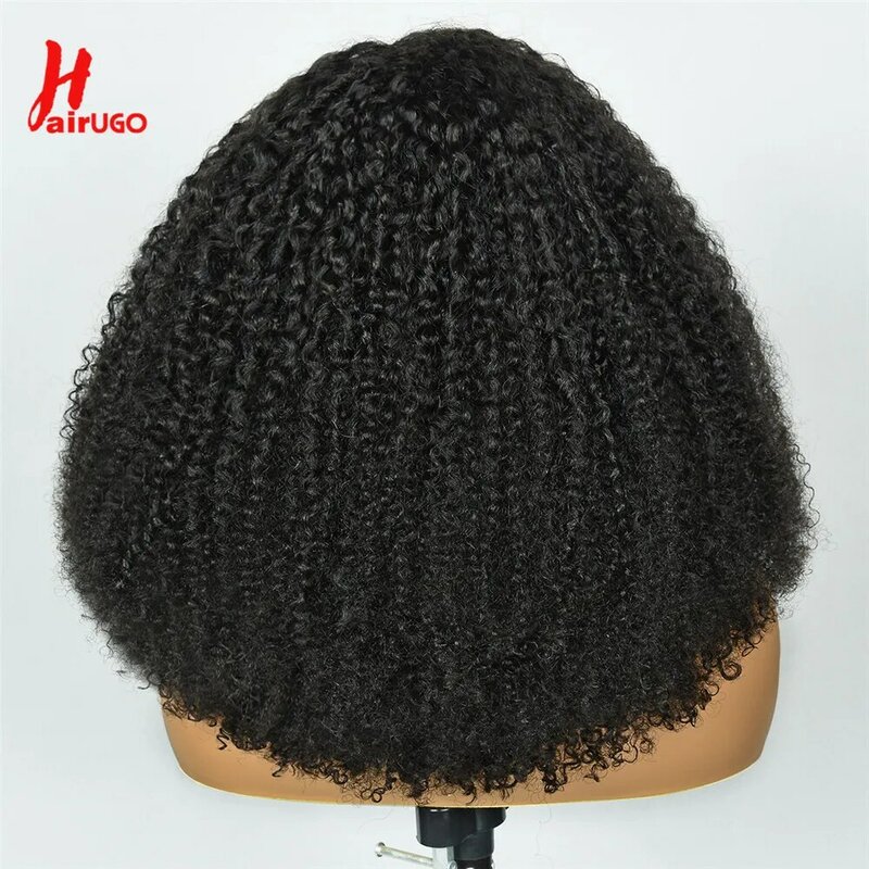 250% parrucche anteriori in pizzo 13x4 ad alta densità parrucche per capelli umani ricci Pixie Curl parrucche per capelli umani anteriori in pizzo Prepluck nodi candeggina HairUGo