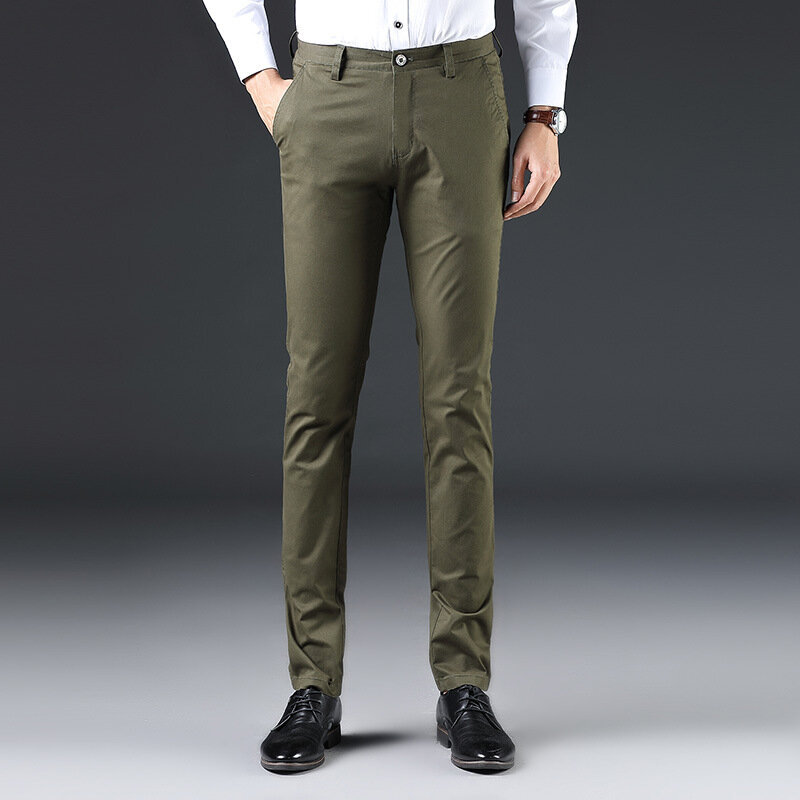 Модные Повседневные хлопковые мужские длинные брюки 20222, зимние и осенние мужские облегающие брюки