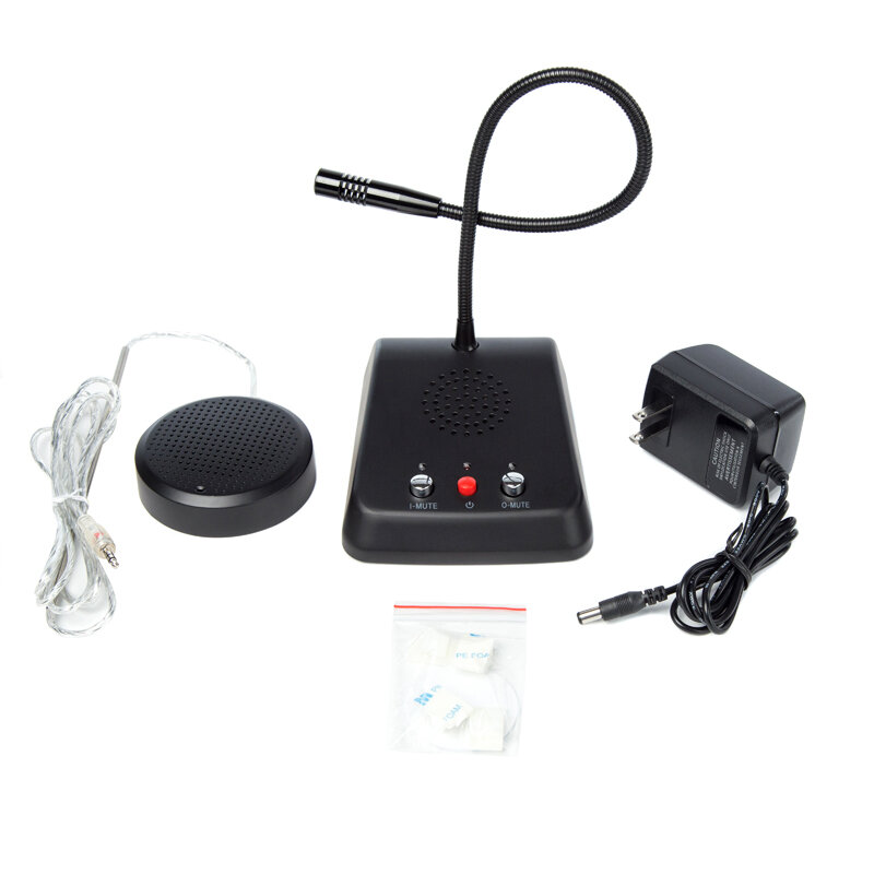 2 vias wired interphone handsfree e370 para banco escritório janela contador intercomunicador completo-sistema automático