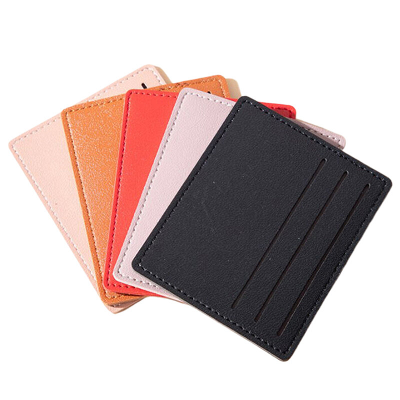 1Pc Small And Compact PU Leather Card Case Simple And Short Card Bag Bank Card Credit Card ID Storage Card Bag