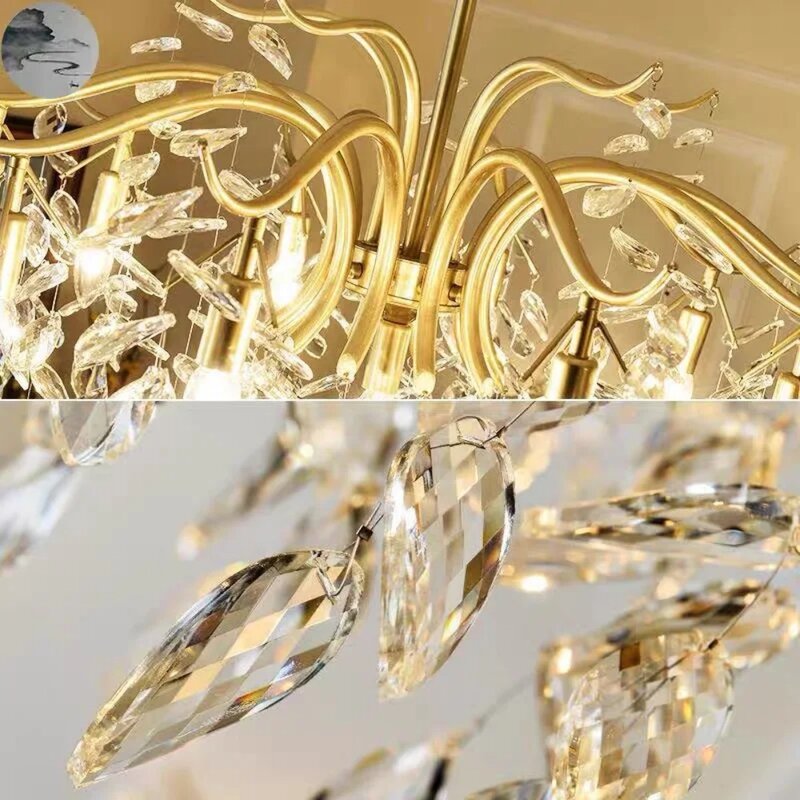 Modern LED Luxury Crystal Chandeliers Large Lustre Pendant Lamp for Hotel Hall Art Decor Light Fixtures