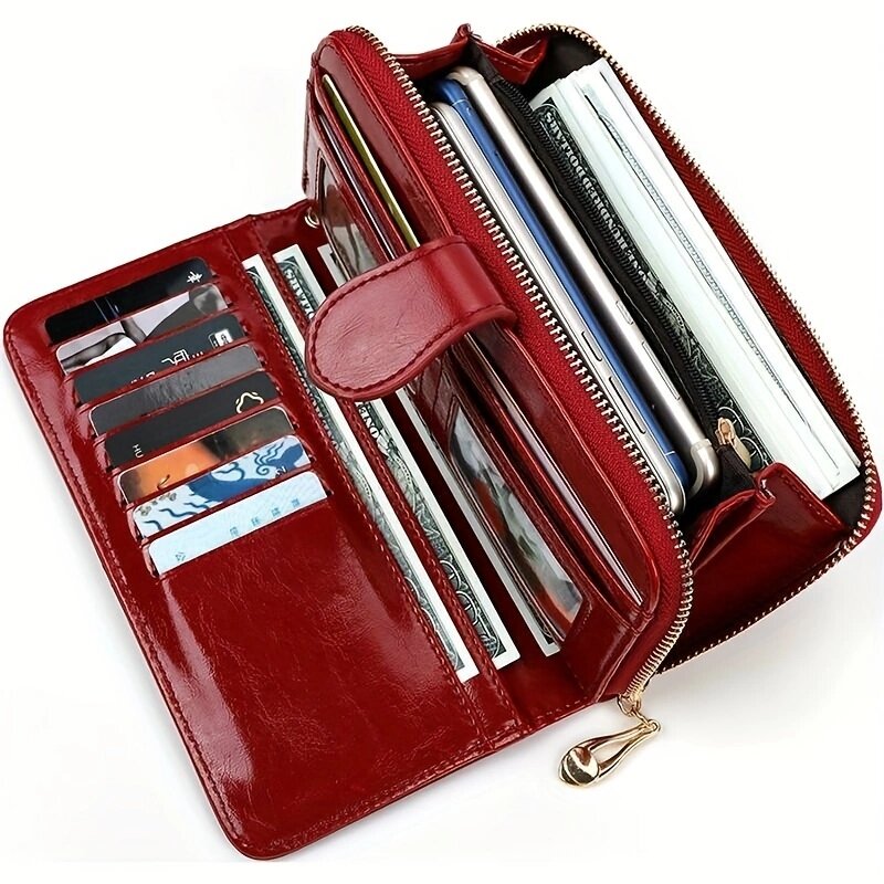 女性用レザークラッチバッグ,財布,カードホルダー,ロングレディ,ブランド,素晴らしいオファー