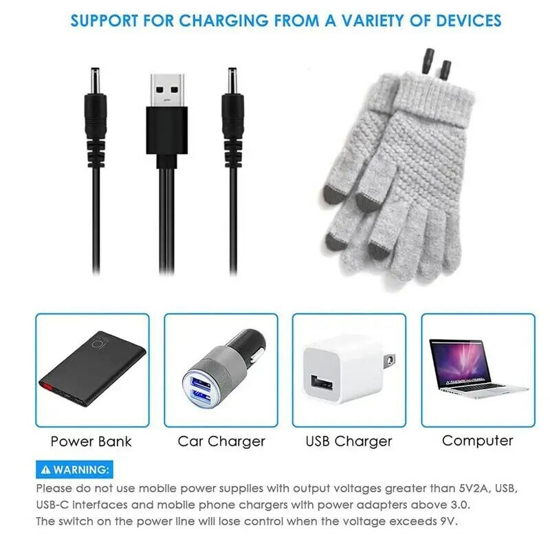 Luvas de veludo touchscreen aquecidas para homens e mulheres, Luvas de aquecimento USB, Luvas quentes para homens, inverno
