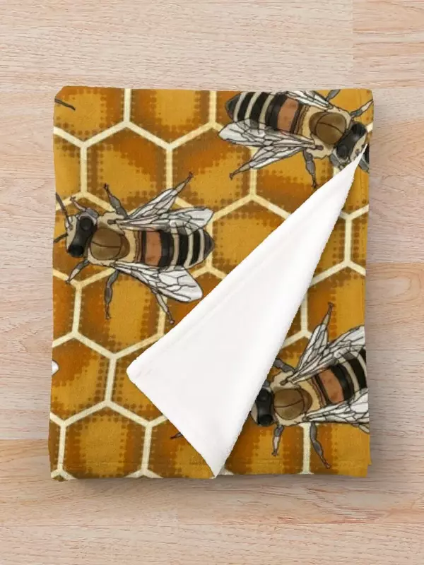 Busy Bees at the Honeycomb Beehive Throw Blanket for winter Decoratives Blankets