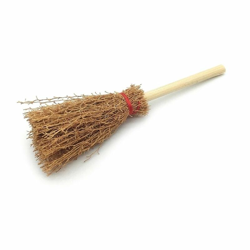 Photo Props Dollhouse Accessories Mini Furniture Pretend Play Toy Hanging Decorations Straw Brooms Mini Broom Doll House Brooms