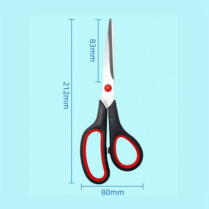 6Pcs Scissors For Office Stainless Steel Multipurpose Scissors Sharp Black Comfort-Grip Handle, Suitable