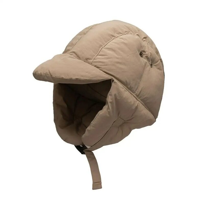 Unisex Winter Down Bomber Hat With Ear Flaps Ultralight Ski Trapper Hat Windproof Outdoor Protection Hat Flying Ear Warm Ha D4O7