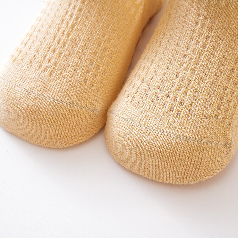 3 Pairs/pack Non-Skid Newborn Summer Socks Children 0-5T Breathable Mesh Cotton Gripper Ankle Socks Baby Boys Girls Floor Socks