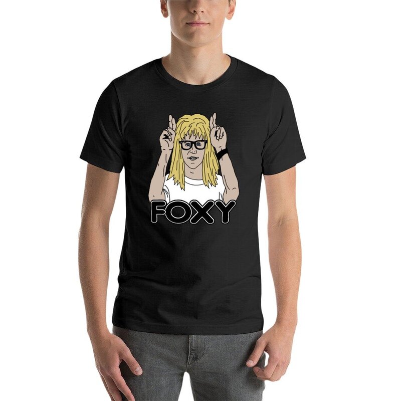 New Foxy Garth Wayne's World Dana Carvey T-Shirt plain t-shirt anime clothes heavyweight t shirts for men