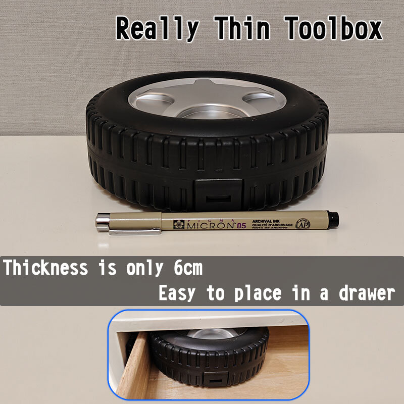 Tire Shaped Kit Ferramenta Mão, Reparação Home, DIY Caixa de Ferramentas, Household, Normal Mini Toolbox, 24 em 1