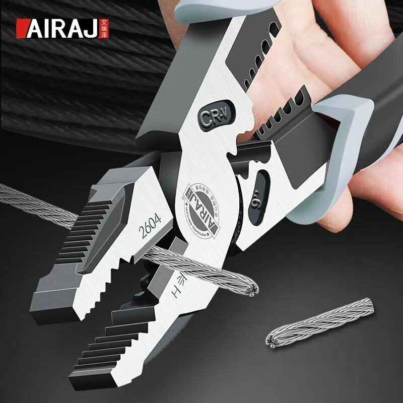 AIRAJ-Alicates de pelado de gran apertura afilados, herramientas manuales de Hardware multifuncional de grado Industrial, 7/8/9 pulgadas