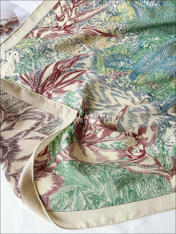Гигантский Двусторонний Шелковый шарф тутового шелкопряда, квадратные шерстяные шарфы с закатанными краями, двусторонние банданы-палантин 135 см