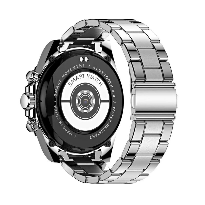 Jam tangan pintar pria multifungsi, arloji Cerdas olahraga Fitness tahan air AW12 jam tangan baja panggilan Bluetooth terhubung 2024