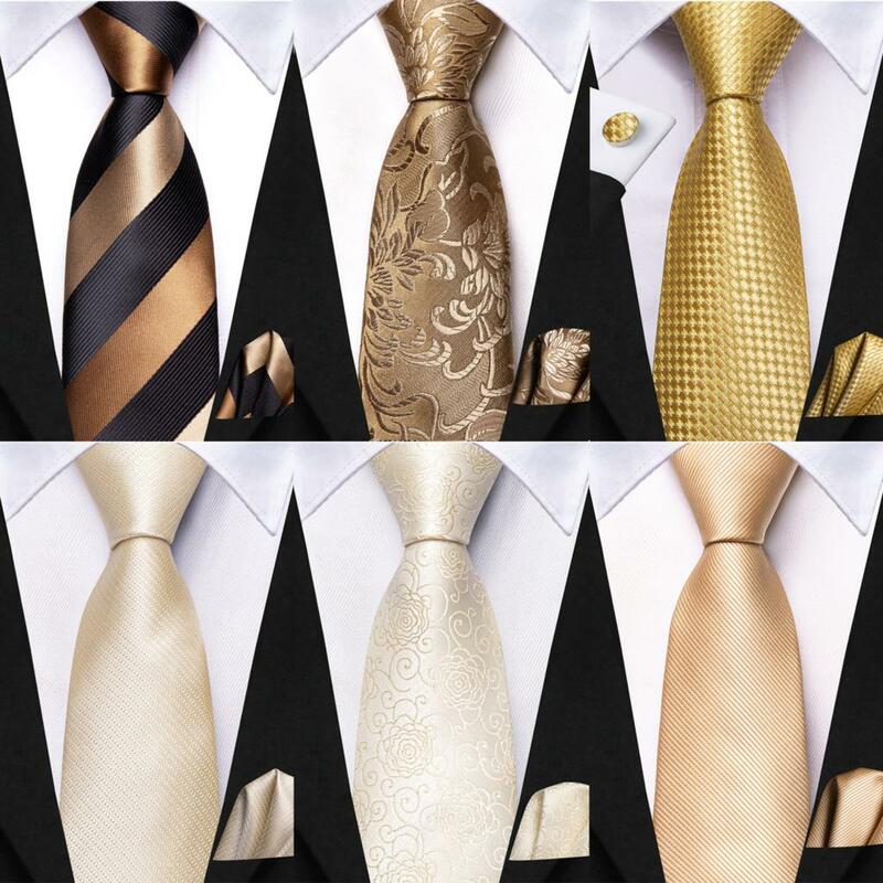 Hi-Tie corbata de seda para niños y niñas, corbata sólida de champán, corbata de 120CM de largo y 6CM de ancho, corbata de uniforme para estudiantes