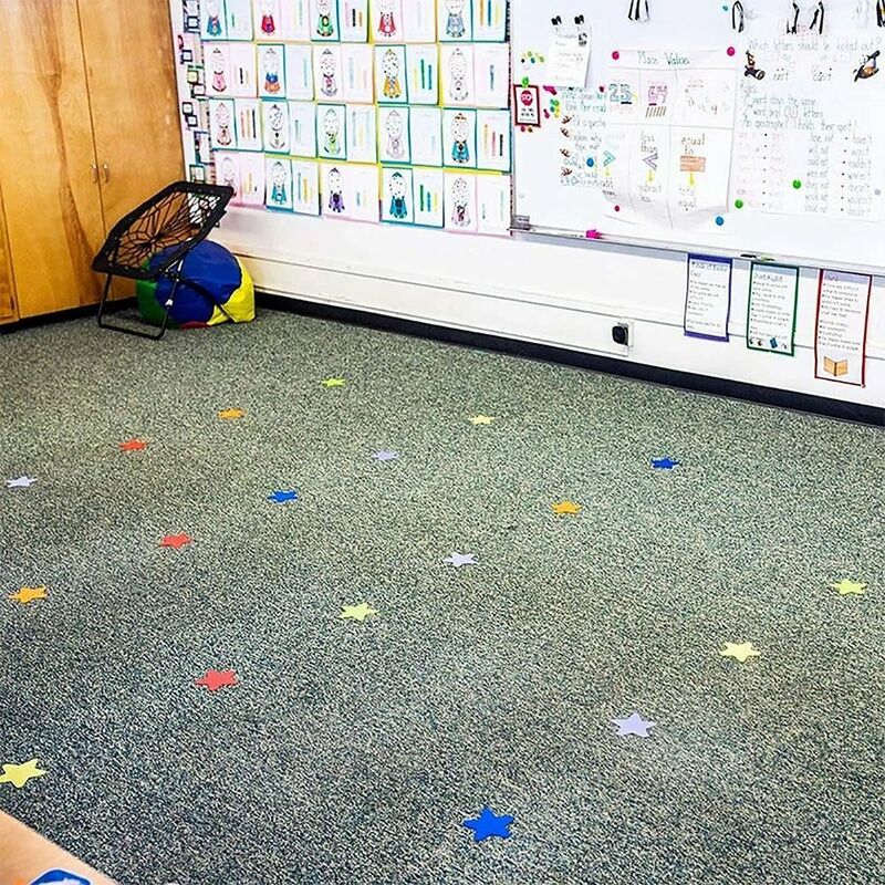 30Pcs Carpet Spot Markers Sit Floor Classroom Spots Circles Spot Marker Colorful Sitting Sticker Classroom Game Sport Teach Tool