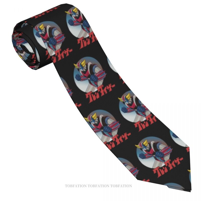 Anime gravatas de impressão ufo robô goldrake grendizer casual unissex pescoço gravata uso diário estreito listrado fino cravat
