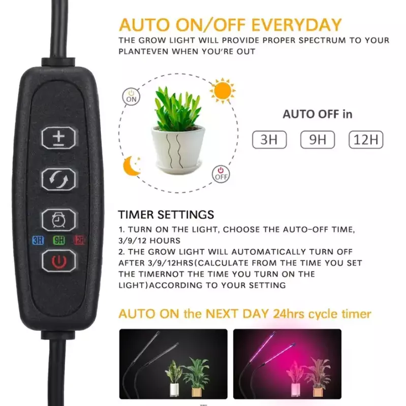 AliExpress Collection LED 식물 성장 램프, USB 풀 스펙트럼 패널, 20W