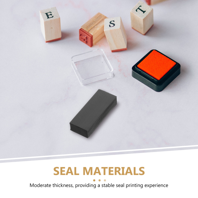 Photosensitive Stamp Pad, DIY Black Seal Making, Materiais Mat portáteis, Noir Acessório, Kits de Borracha Abastecimento, 10 pcs