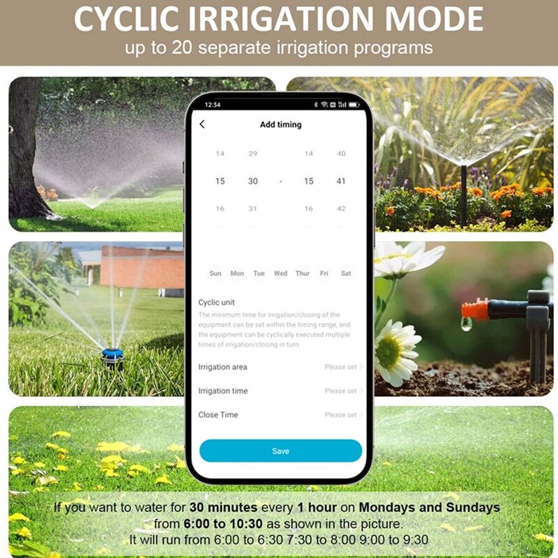 Timer di irrigazione intelligente per giardino Tuya Wifi sistema di irrigazione intelligente BT Timer di irrigazione automatico