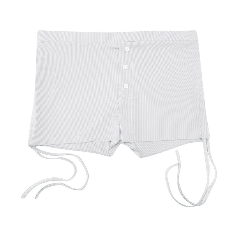 Damskie seksowne sportowe spodnie domowe z wysokim stanem Casual Sexy Solid Color Button Side Drawstring Shorts High Waist Sexy Shorts 2024