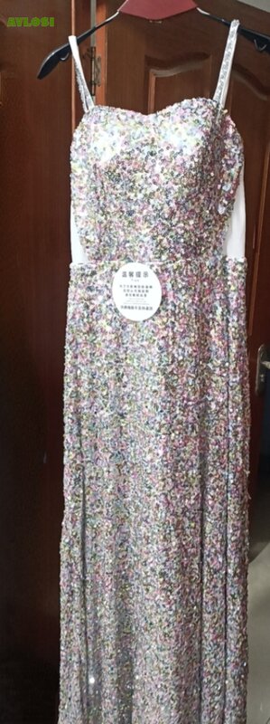 Женское платье для выпускного AyLosi, винтажное длинное платье без рукавов с блестками и подтяжками, роскошное банкетное платье для женщин