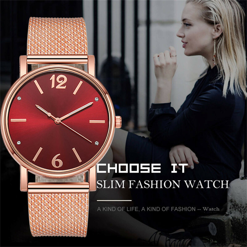 นาฬิกาผู้หญิง2022แฟชั่นตาข่ายสายนาฬิกาข้อมือผู้หญิง Minimalist นาฬิกาข้อมือ Analog Quartz นาฬิกา Relogio Feminino Montre