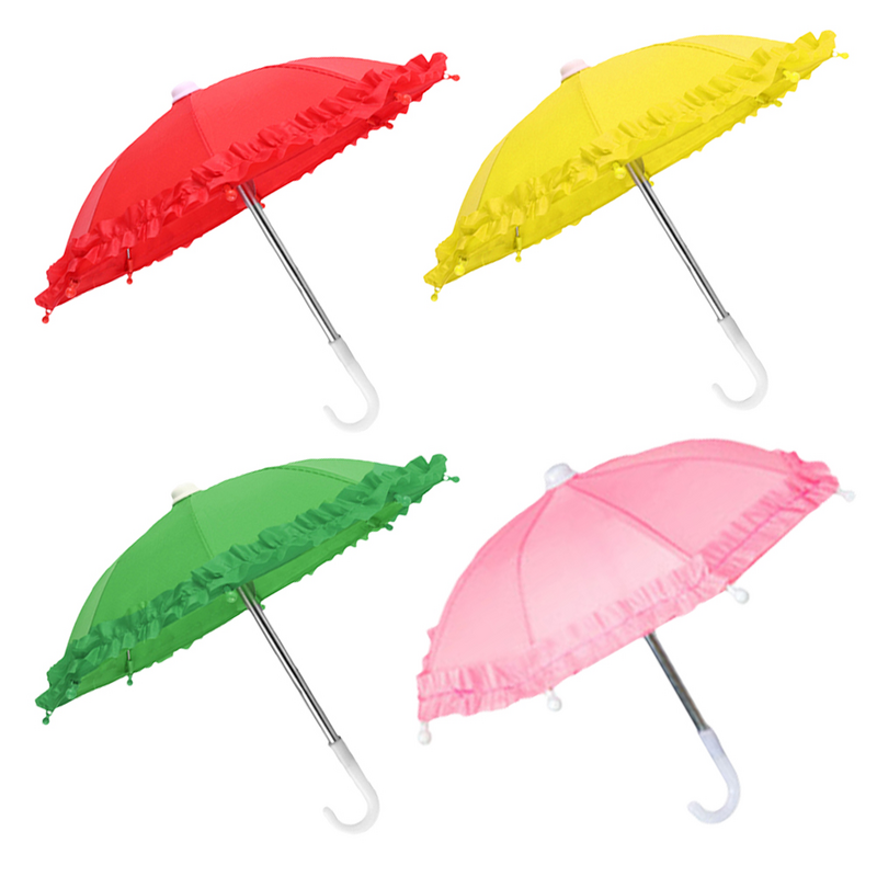 Mini guarda-chuva educacional para crianças, casa suprimentos, modelo decoração, miniatura fina, crianças, 4 pcs