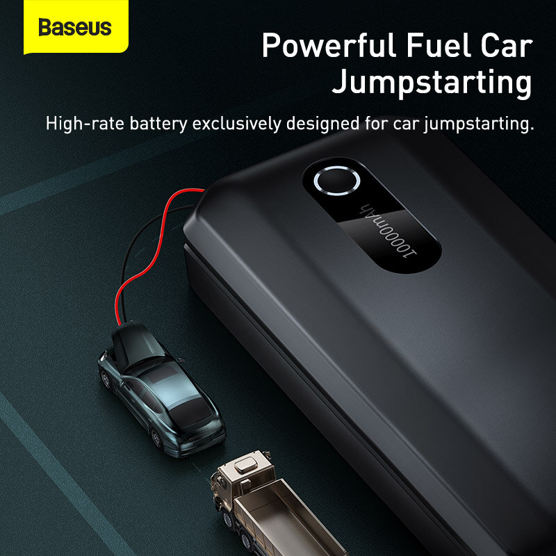 Baseus Car Jump Starter Power Bank 20000mAh 12000mAh portatile Car Booster caricabatteria di emergenza 12V 2000A dispositivo di avviamento