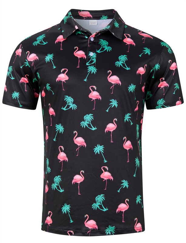 Polos drôles d'impression 3D hawaïenne pour hommes et femmes, chemise à boutons de fouille de plantes, t-shirts d'été à manches courtes, vêtements de travail de rue, Y2K