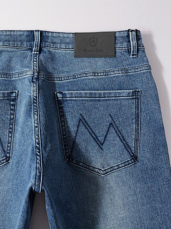 Mrxmus Dutit Men's Wear Summer Men's Jeans 2024 New Elastic Comfortable Straight Leg Pants Slim Fit Casual Pants Male
