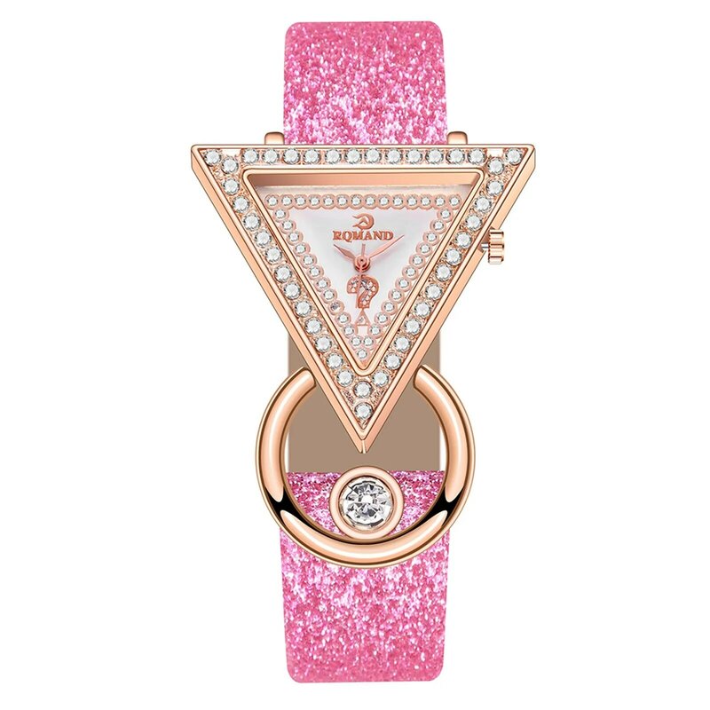 Modne damskie zegarki stalowy pasek analogowe zegarek kwarcowy luksusowe trójkątne witrażowe zegarki zegarek na prezent dla kobiet