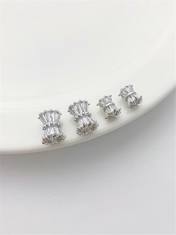 Perles roses micro-incrustées pour la taille, plaqué or 14 carats, perles de baril, bracelet de bricolage fait à la main, accessoires conseillers de collier, L284