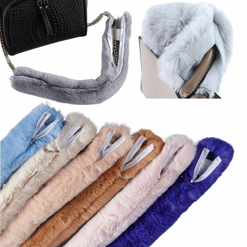 Replacement Belt Faux Fur Bag Belts Fashion Shoulder Handbag Accessories Shoulder Handbag Strap Warm With Zipper Bag Handles