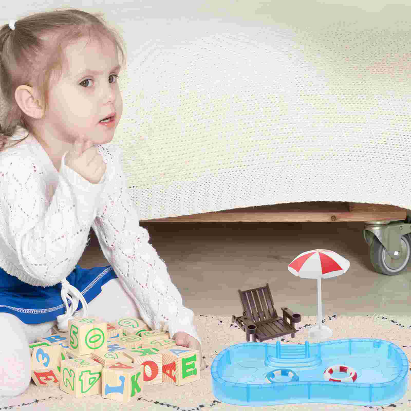 Scale Dolls Pool Doll House Furniture And Accessories Set Micro Scene Ornaments for Doll Scene Decor House