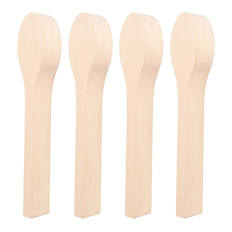 4 Pcs Wood Carving Spoon Blank Beech Wood Unfinished Wooden Craft Whittling Kit for Whittler Starter