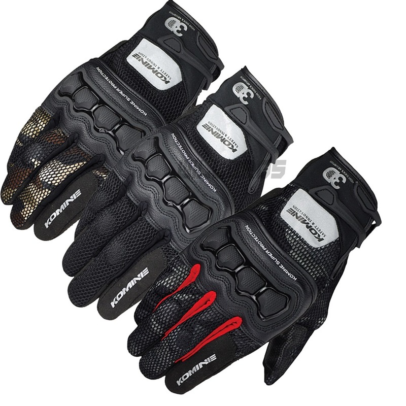NEW Brown Camo Komine GK 215 Summer 3D Mesh Protective Motorcycle Gloves Motocross Motorbike Glove