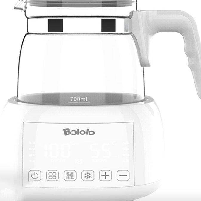 Bololo-Hervidor eléctrico inteligente para bebé, termostato de leche, temperatura constante, calentador de agua, fabricante de té, luz de vidrio más gruesa