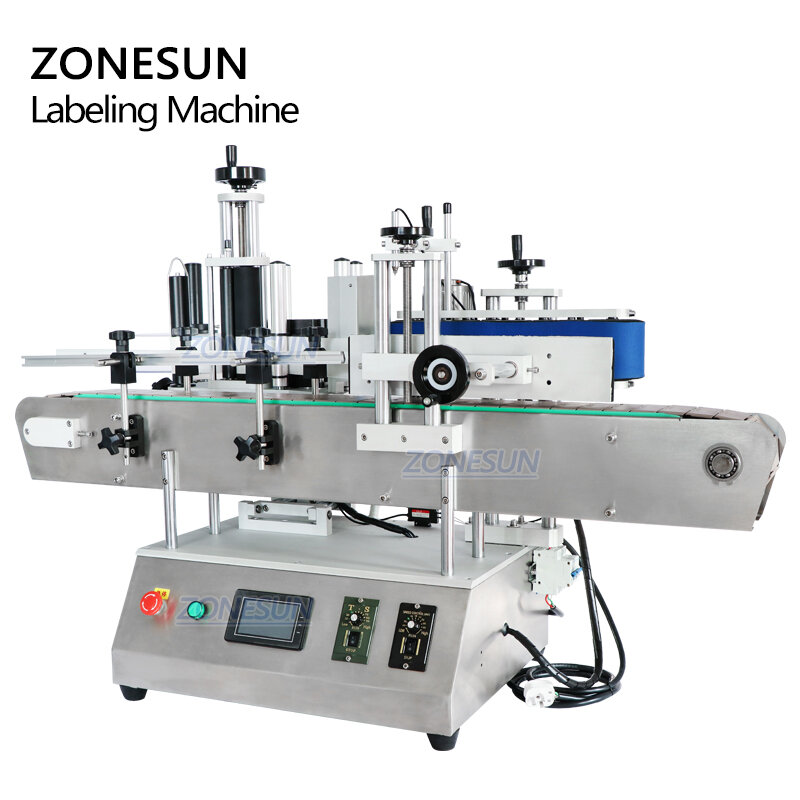 ZONESUN ZS-TB150A High Speed Essential Oil Cosmetic Small Glass PET Round Bottle Labeling Machine Label Sticker Applicator