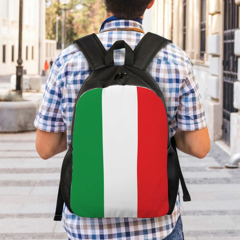 Custom Italy Flag Backpack for Girls Boys Italian Pride School College Travel Bags Women Men Bookbag Fits 15 Inch Laptop