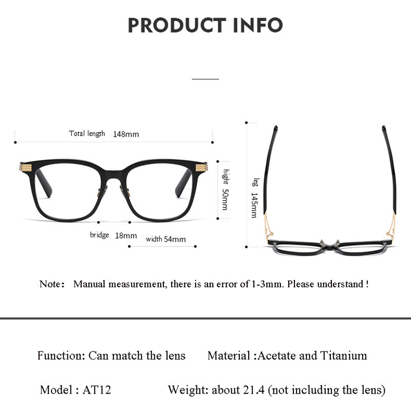 Japanese Handmade Square Acetate Glasses Frame Men Ultra-light Myopia Perscription Eyeglasses Frame Women Optical Eyewear GAFAS