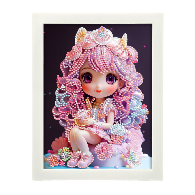 Diamond Painting DIY Point Drill Box Painting Decoration Ornament Cartoon Little Girl Creative Painting Gift
