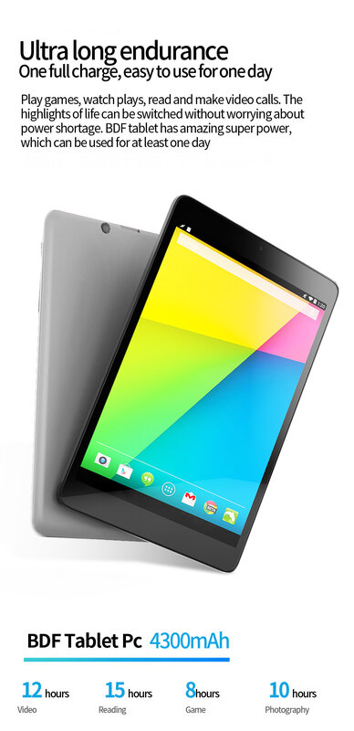 Sauenane-Tablet Android com Wi-Fi, Tablet de 8 Polegada, Intel Quad Core, 2GB de RAM, ROM 32GB, Google Play, Bluetooth, Porta HDMI, 4300mAh, 2023