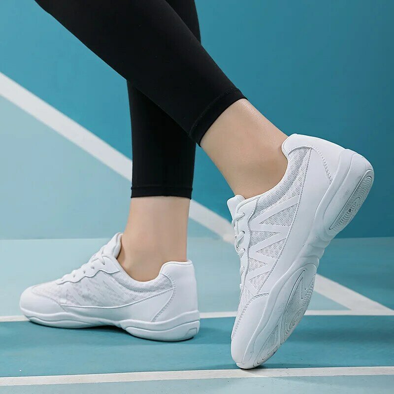 Zapatillas de deporte deportivas para mujer, zapatos deportivos de suela blanda para Fitness, calzado de baile cuadrado moderno de Jazz, talla 28-44