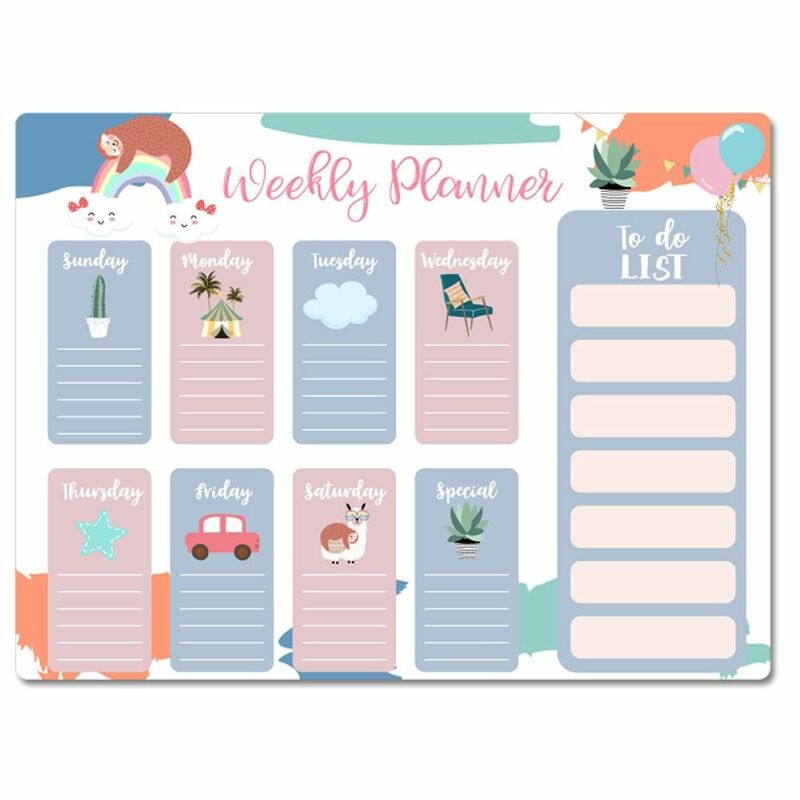 Week Daily Planner Magnetic Planner Sticker TO DO LIST Plan Notepad Magnetic Fridge Sticker Work Plan Grocery List Schedule